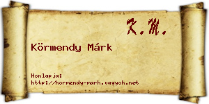 Körmendy Márk névjegykártya