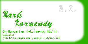 mark kormendy business card